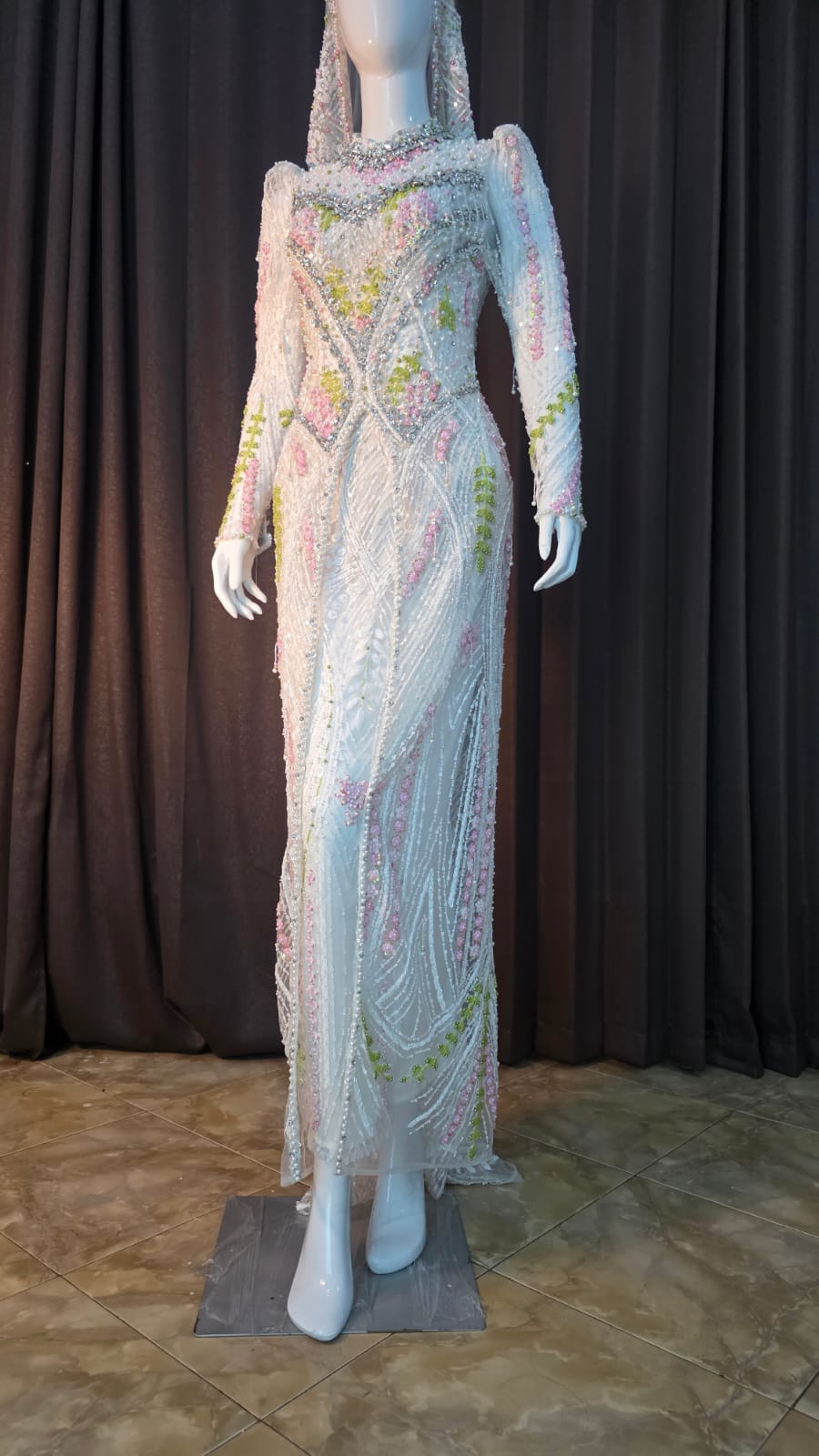 Lunaria Swarovski drapery gown