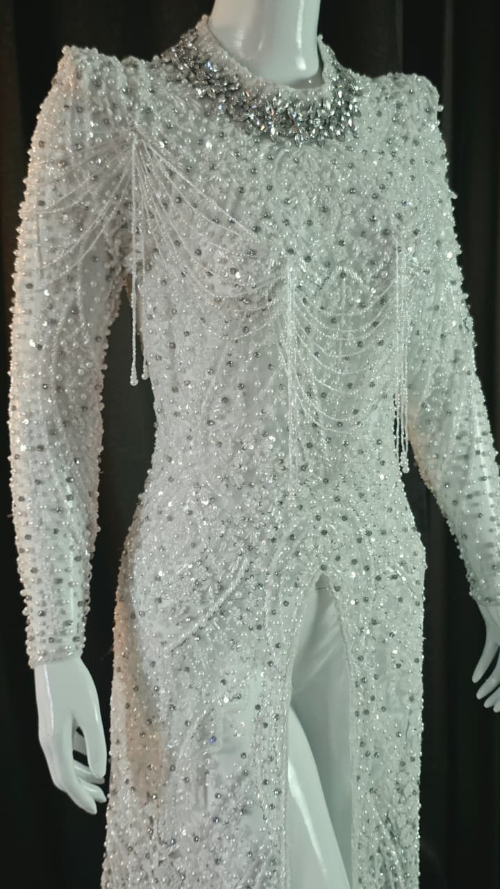 Lunaria Swarovski drapery gown