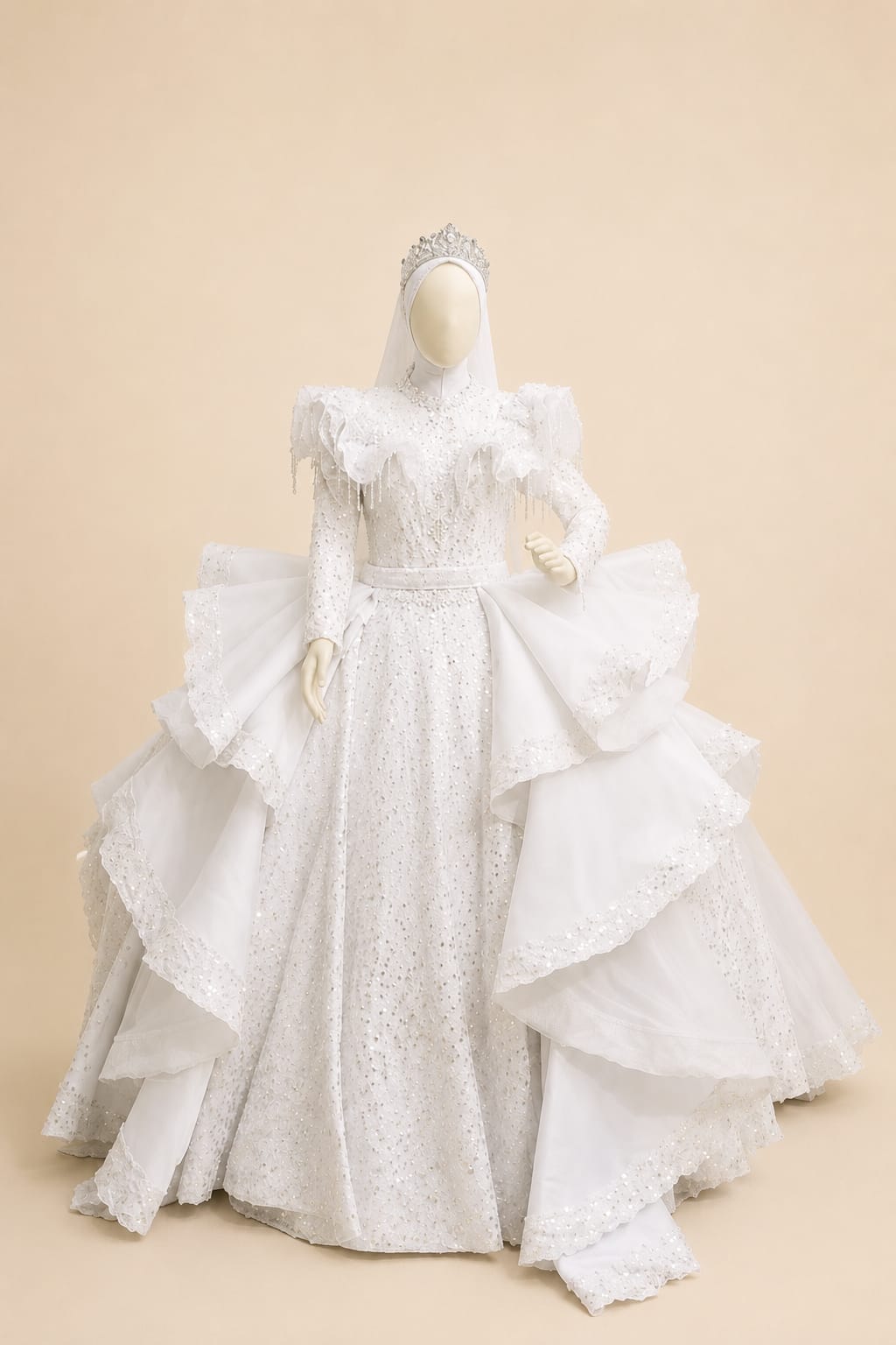 Snow Princess Sequined Wedding Gown | By Lunaria Couture
