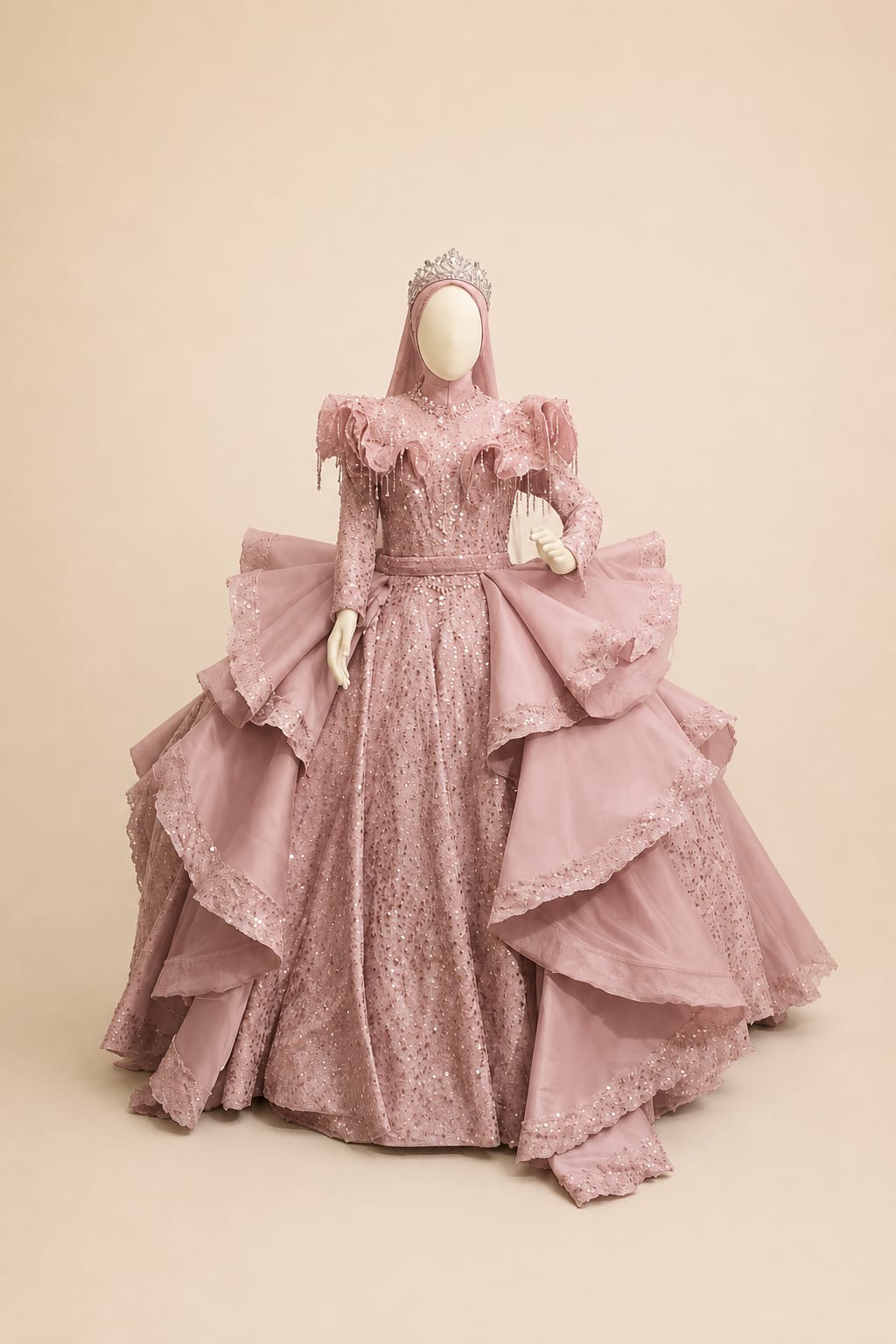 Snow Princess Sequined Wedding Gown | By Lunaria Couture