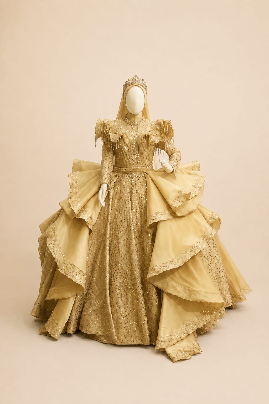 Snow Princess Sequined Wedding Gown | By Lunaria Couture