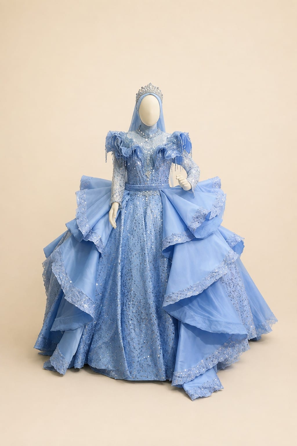 Snow Princess Sequined Wedding Gown | By Lunaria Couture