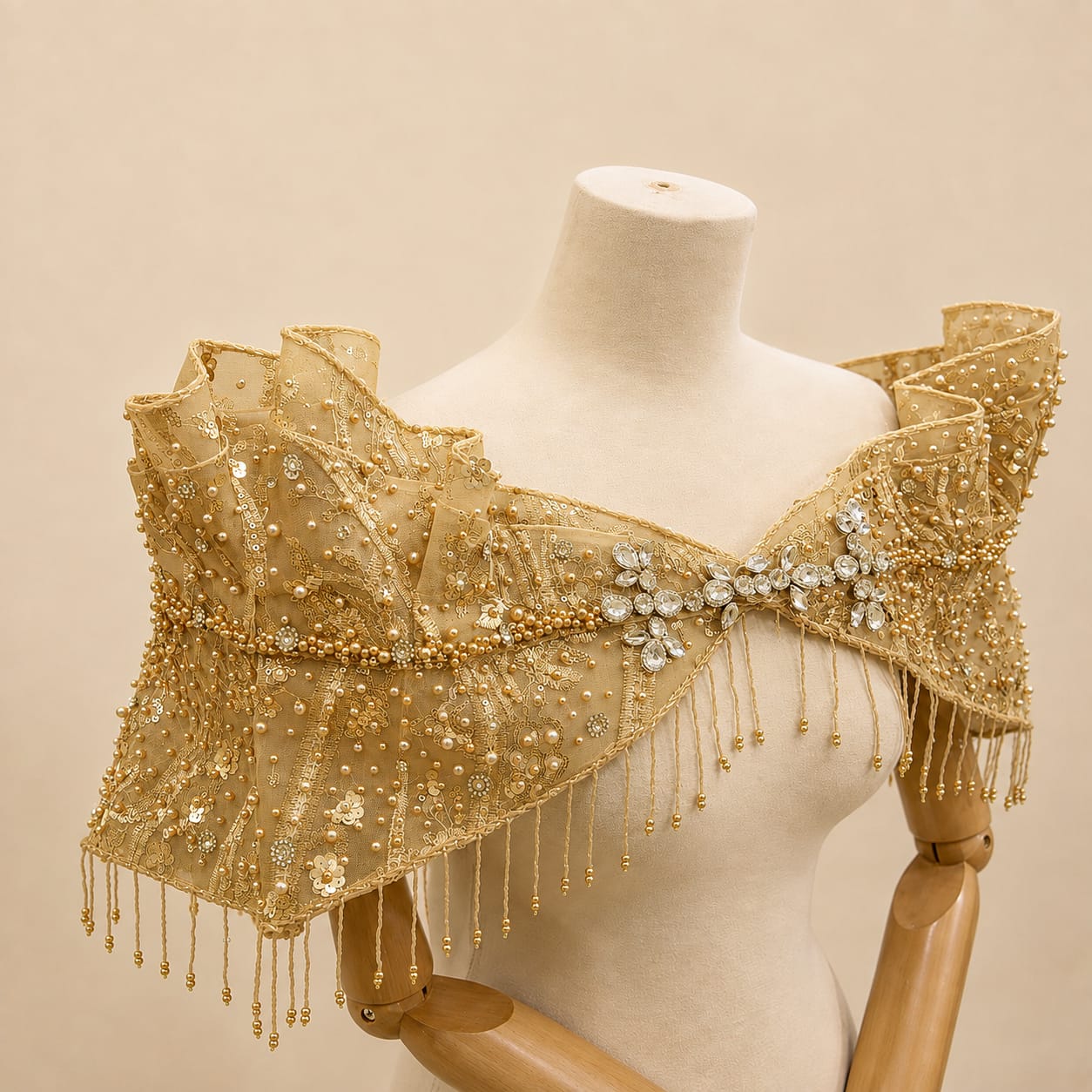 Detachable Bridal Gown Chest Accessory | By Lunaria Couture