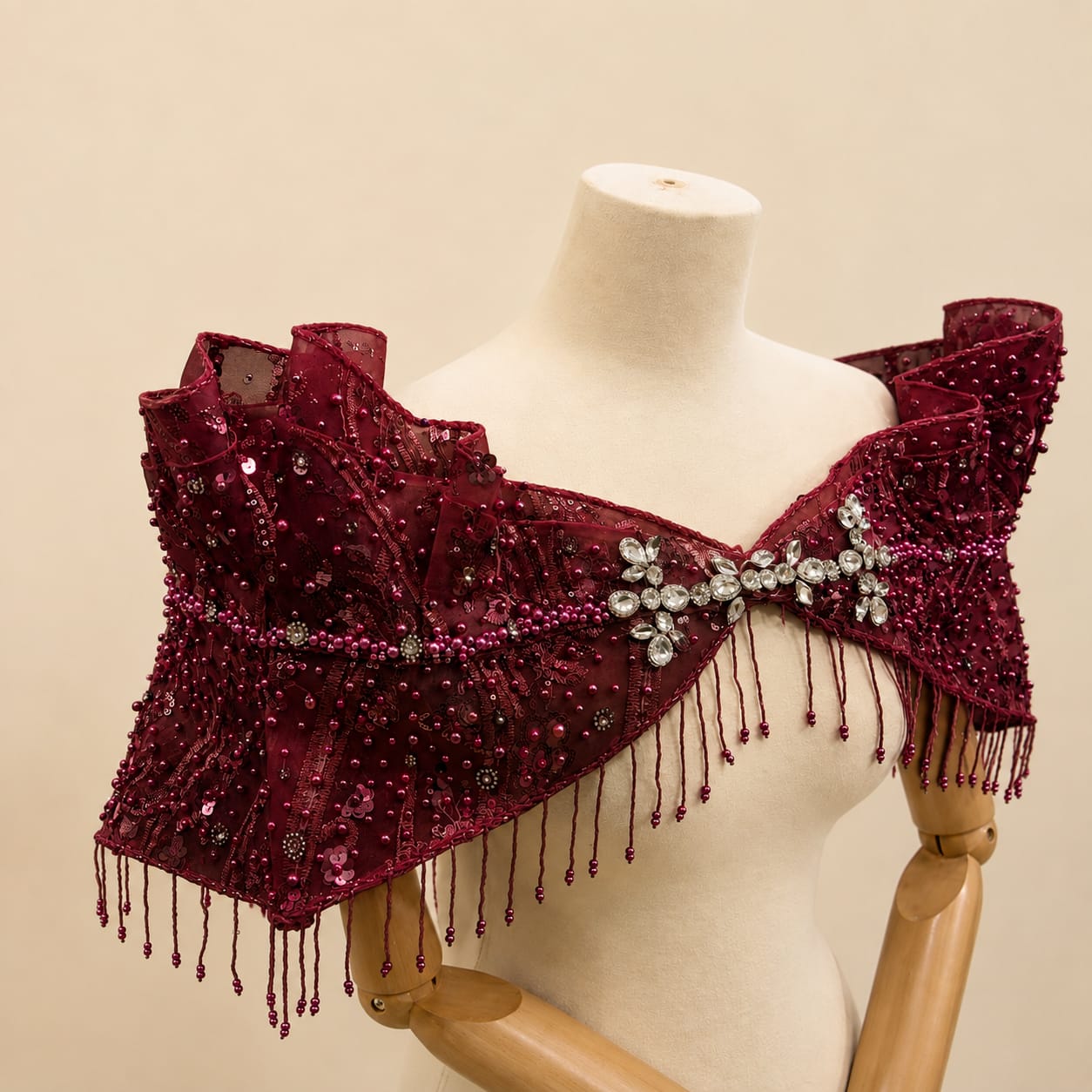 Detachable Bridal Gown Chest Accessory | By Lunaria Couture