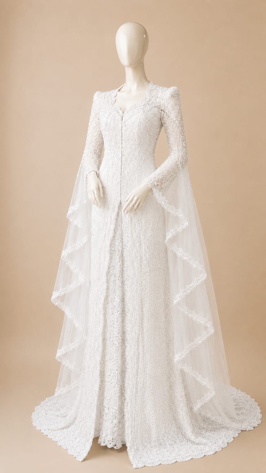 Women’s Luxury Embroidered Sequin Kebaya with Long Shawl | By Lunaria Couture