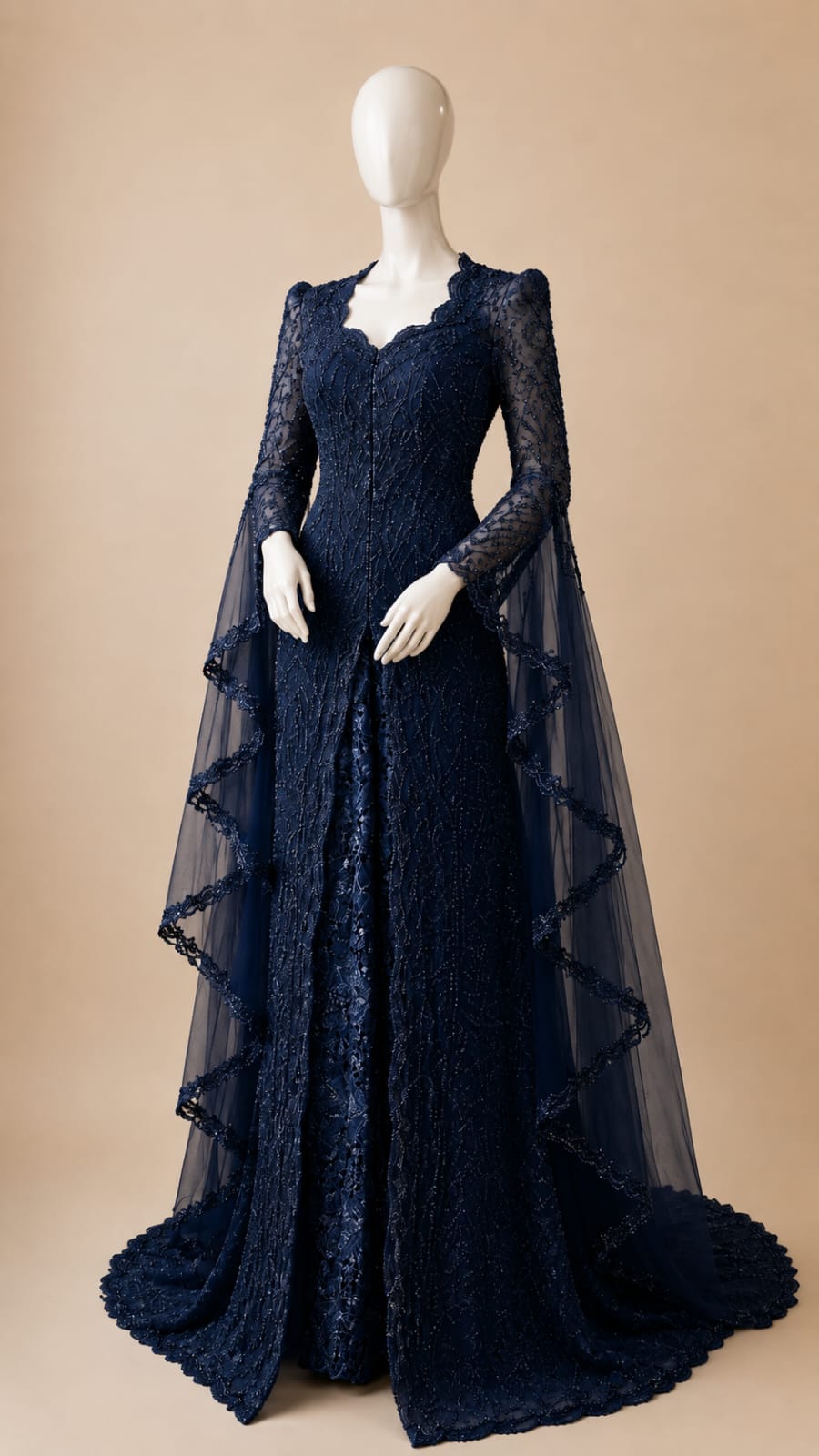 Women’s Luxury Embroidered Sequin Kebaya with Long Shawl | By Lunaria Couture