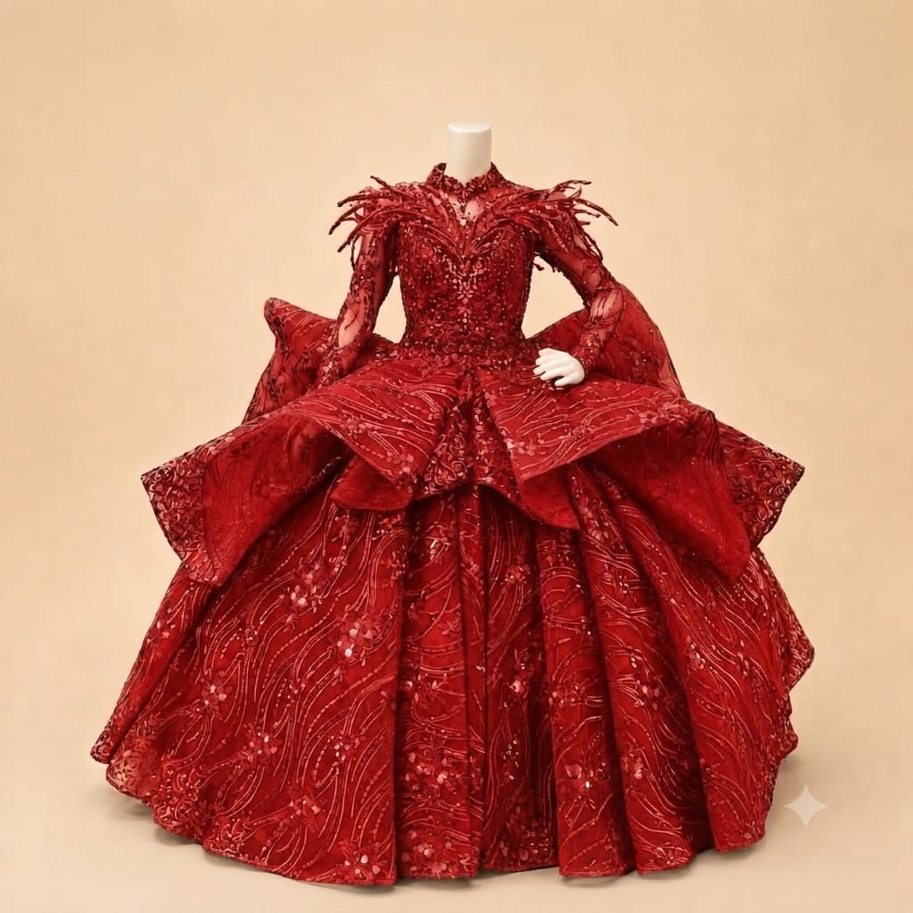 Japanese Sequin Bridal Gown |By Lunaria Couture
