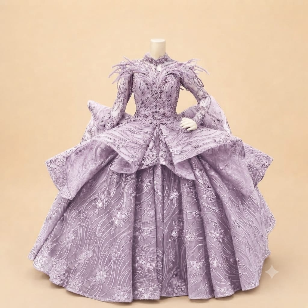 Japanese Sequin Bridal Gown |By Lunaria Couture