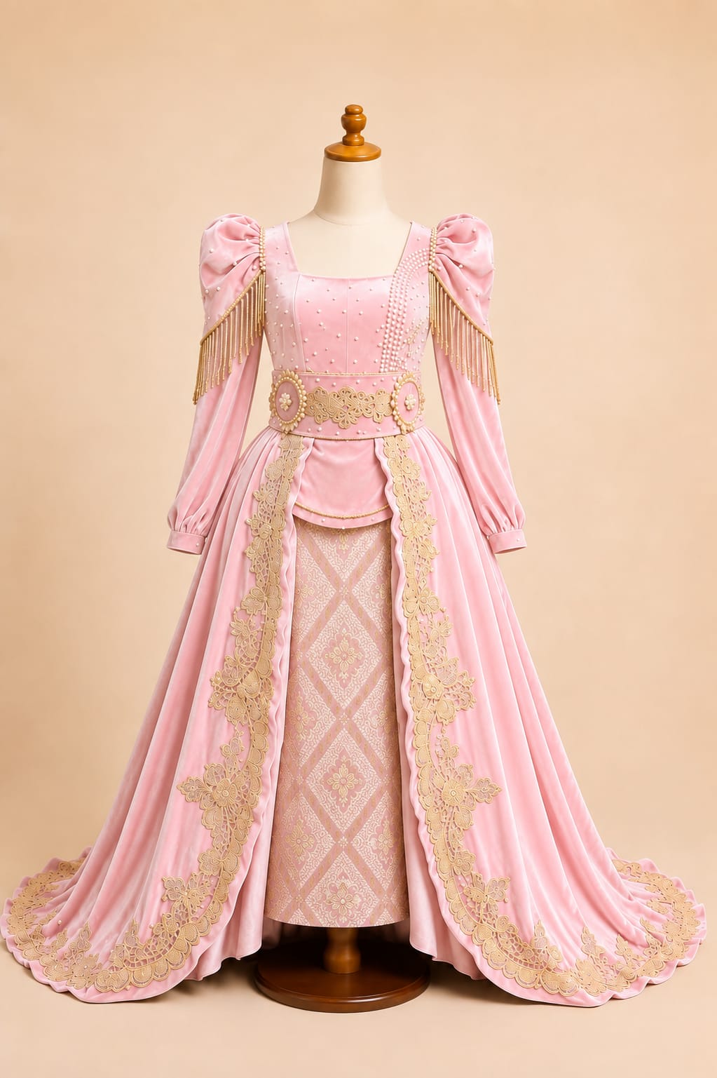 Premium Girls’ Party Kebaya with Elegant Lace and Sequin Details | Girls’ Party Gown | By Lunaria Couture