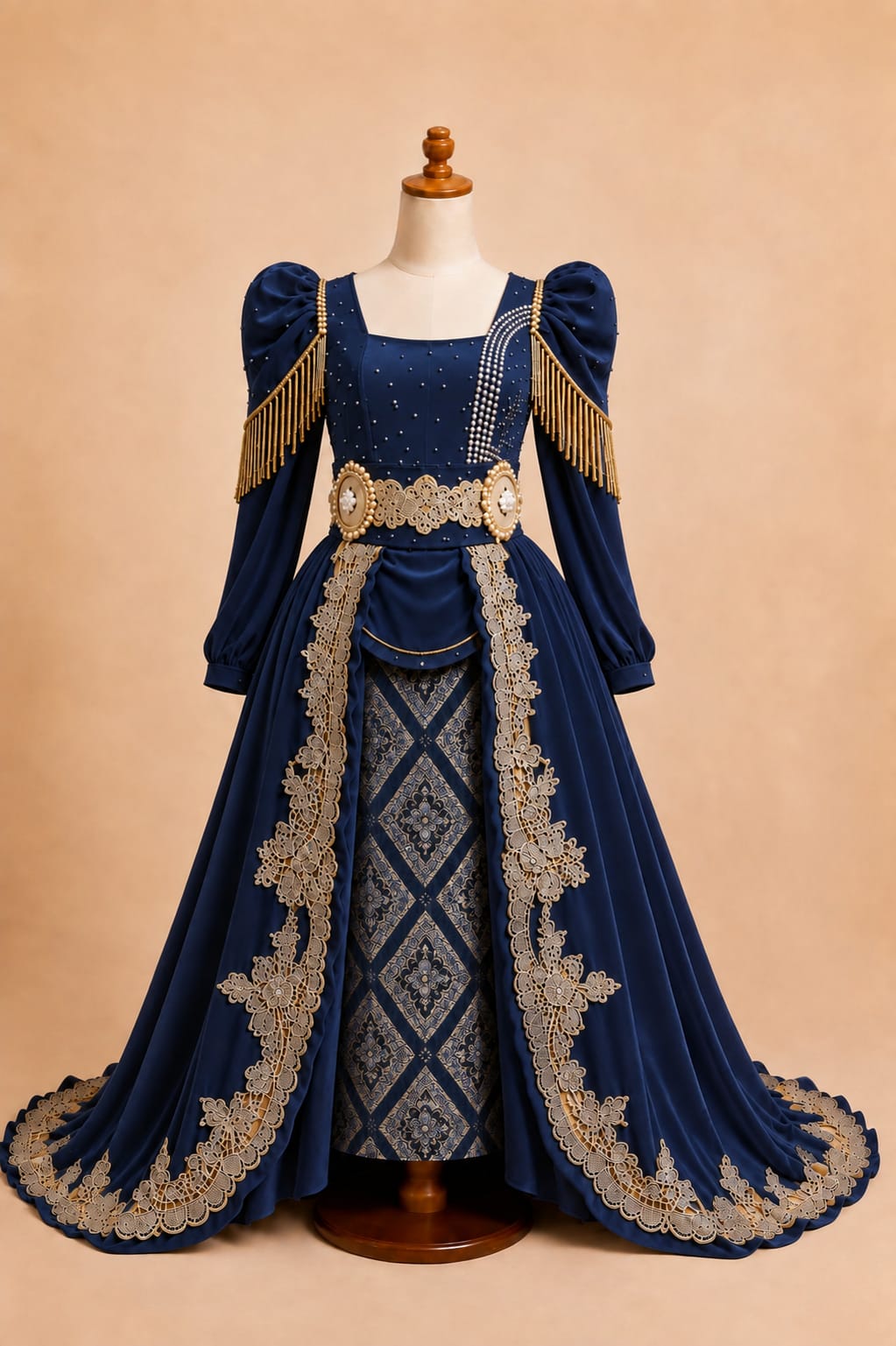 Premium Girls’ Party Kebaya with Elegant Lace and Sequin Details | Girls’ Party Gown | By Lunaria Couture