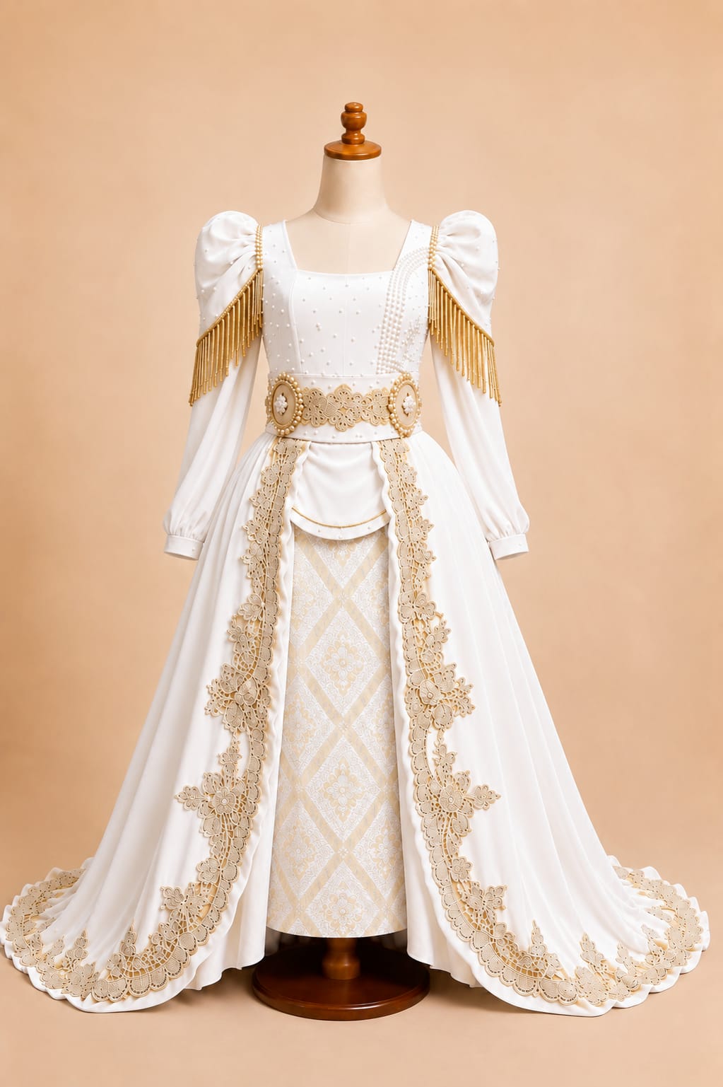 Premium Girls’ Party Kebaya with Elegant Lace and Sequin Details | Girls’ Party Gown | By Lunaria Couture