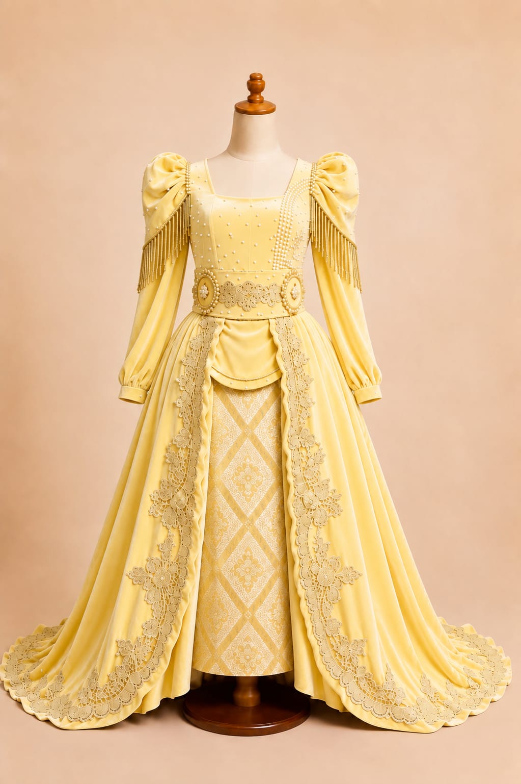 Premium Girls’ Party Kebaya with Elegant Lace and Sequin Details | Girls’ Party Gown | By Lunaria Couture