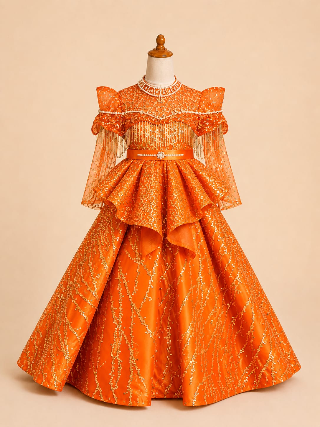 Premium Girls’ Party Dress with Full Japanese Sequins