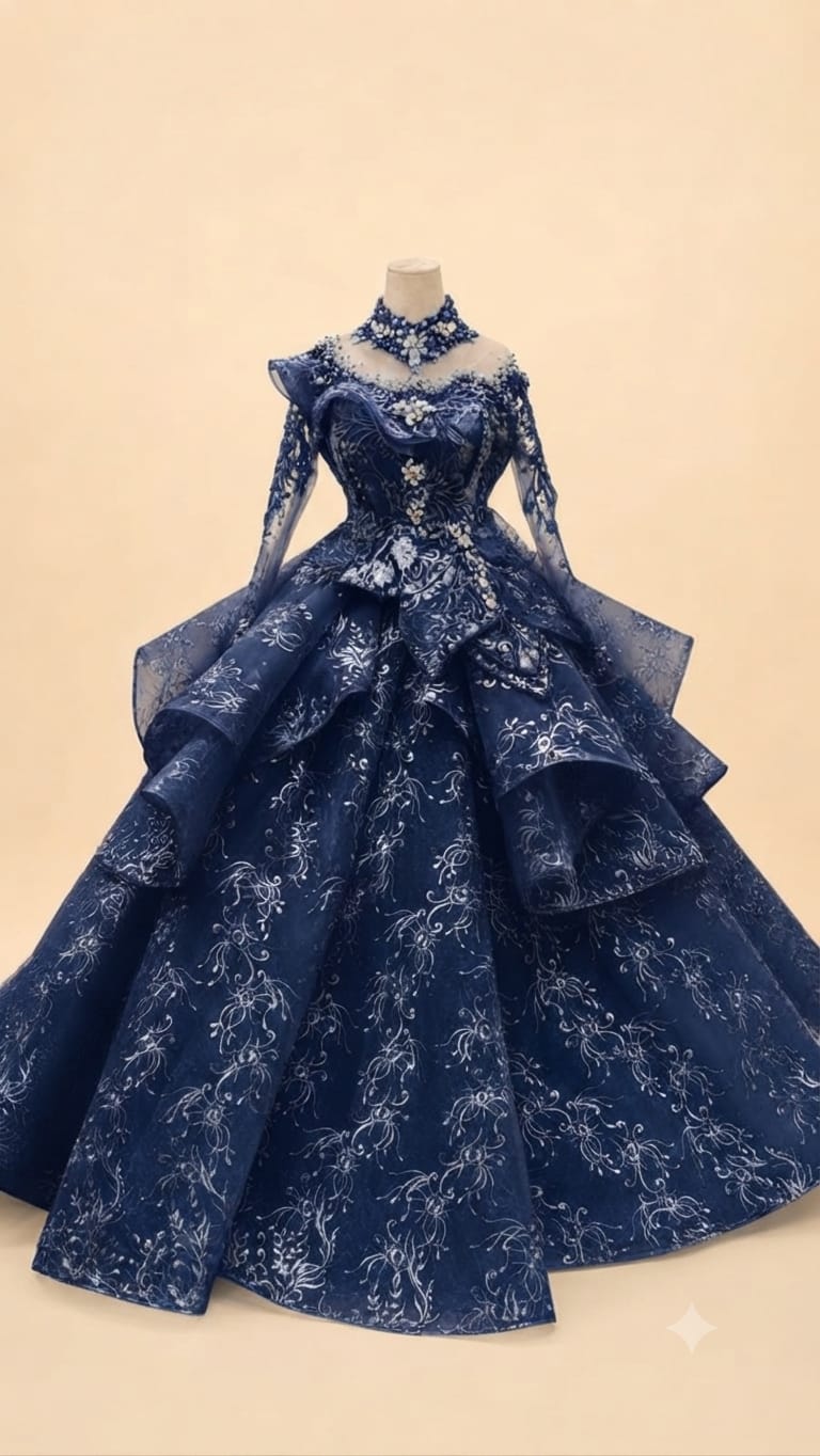 Japanese Full-Sequin Premium Luxury Wedding Gown |By Lunaria Couture