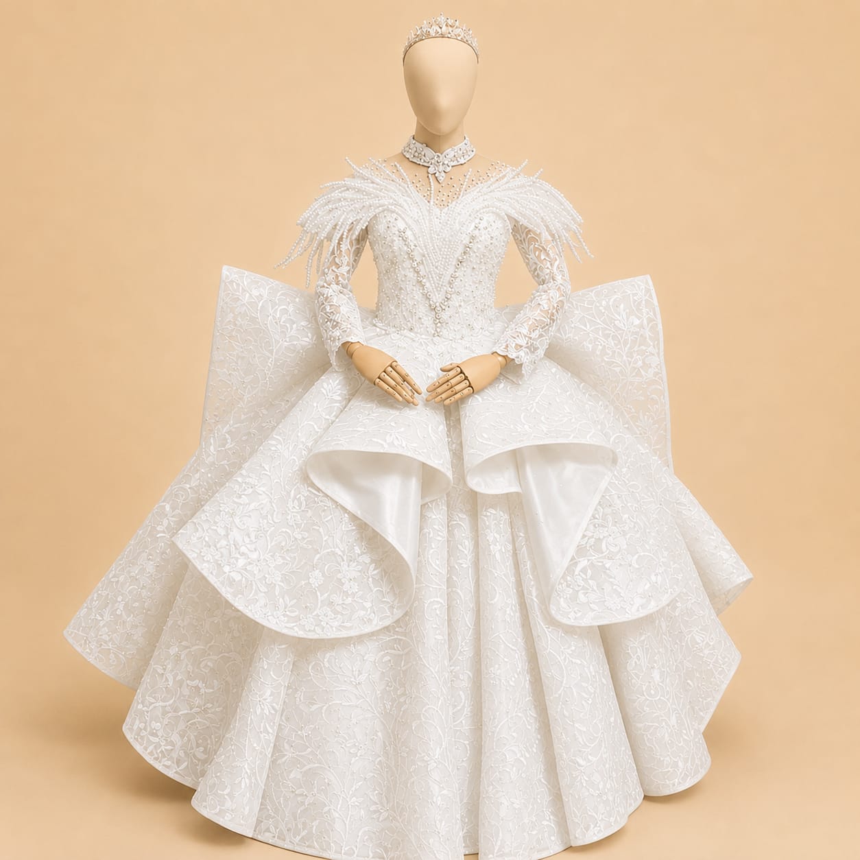Premium Japanese Sequin Wedding Gown – Elegant Luxury Bridal Gown |By Lunaria Couture