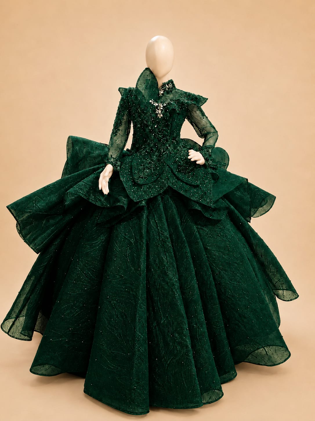 Japanese Sequin Embellished Wedding Gown |By Lunaria Couture