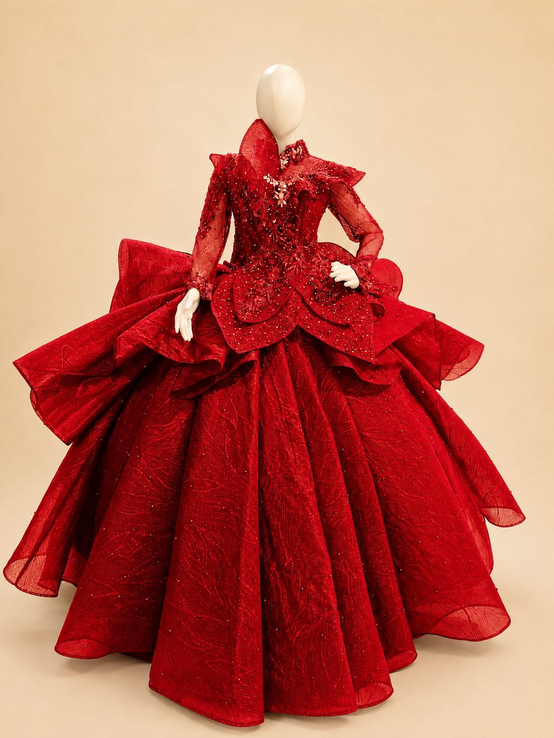 Japanese Sequin Embellished Wedding Gown |By Lunaria Couture
