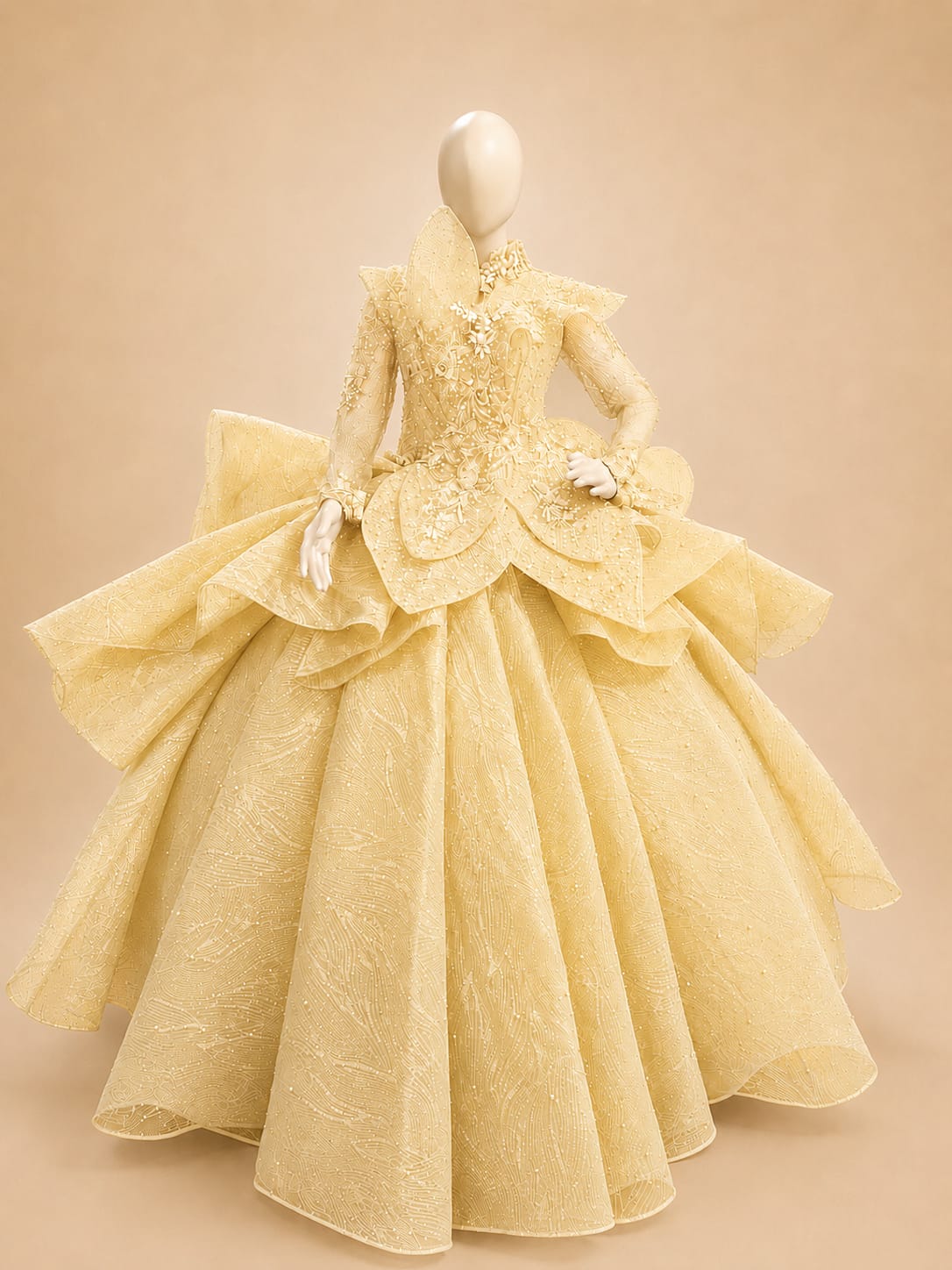 Japanese Sequin Embellished Wedding Gown |By Lunaria Couture