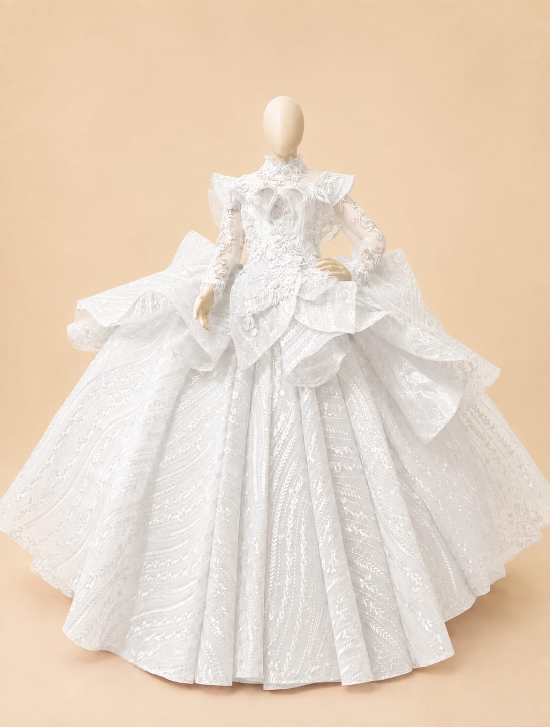 Japanese Sequin Full-Embellished Evening Wedding Gown |By Lunaria Couture