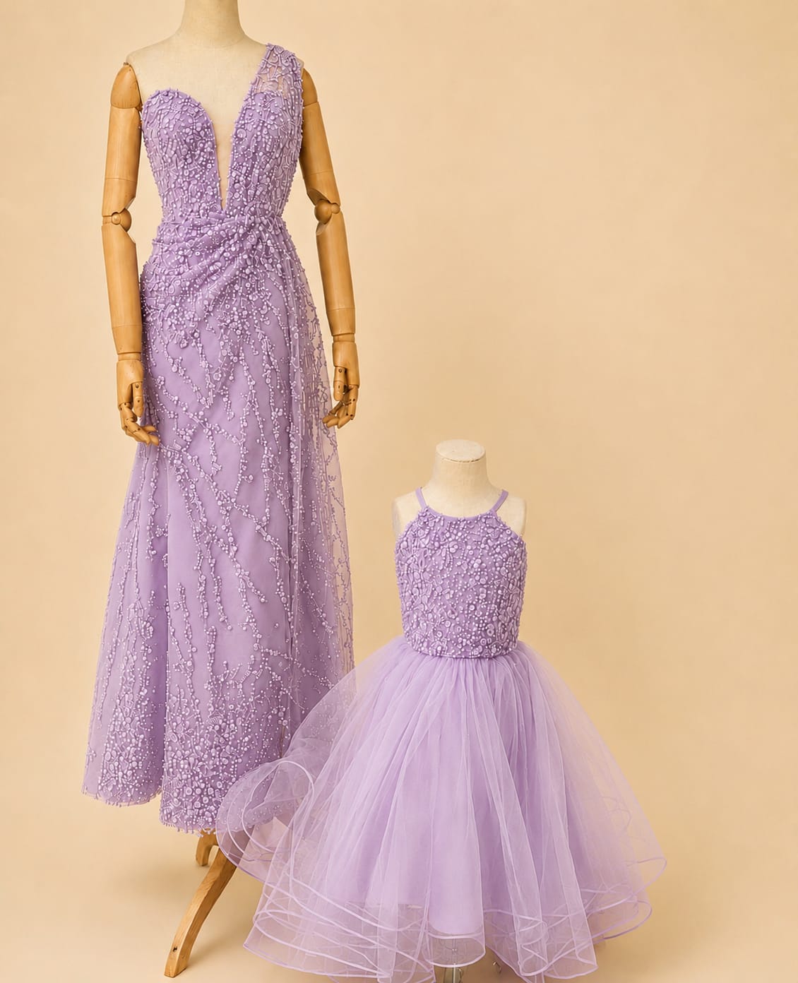 Premium Mother & Daughter Matching Gowns – Elegant Family Look | By Lunaria Couture