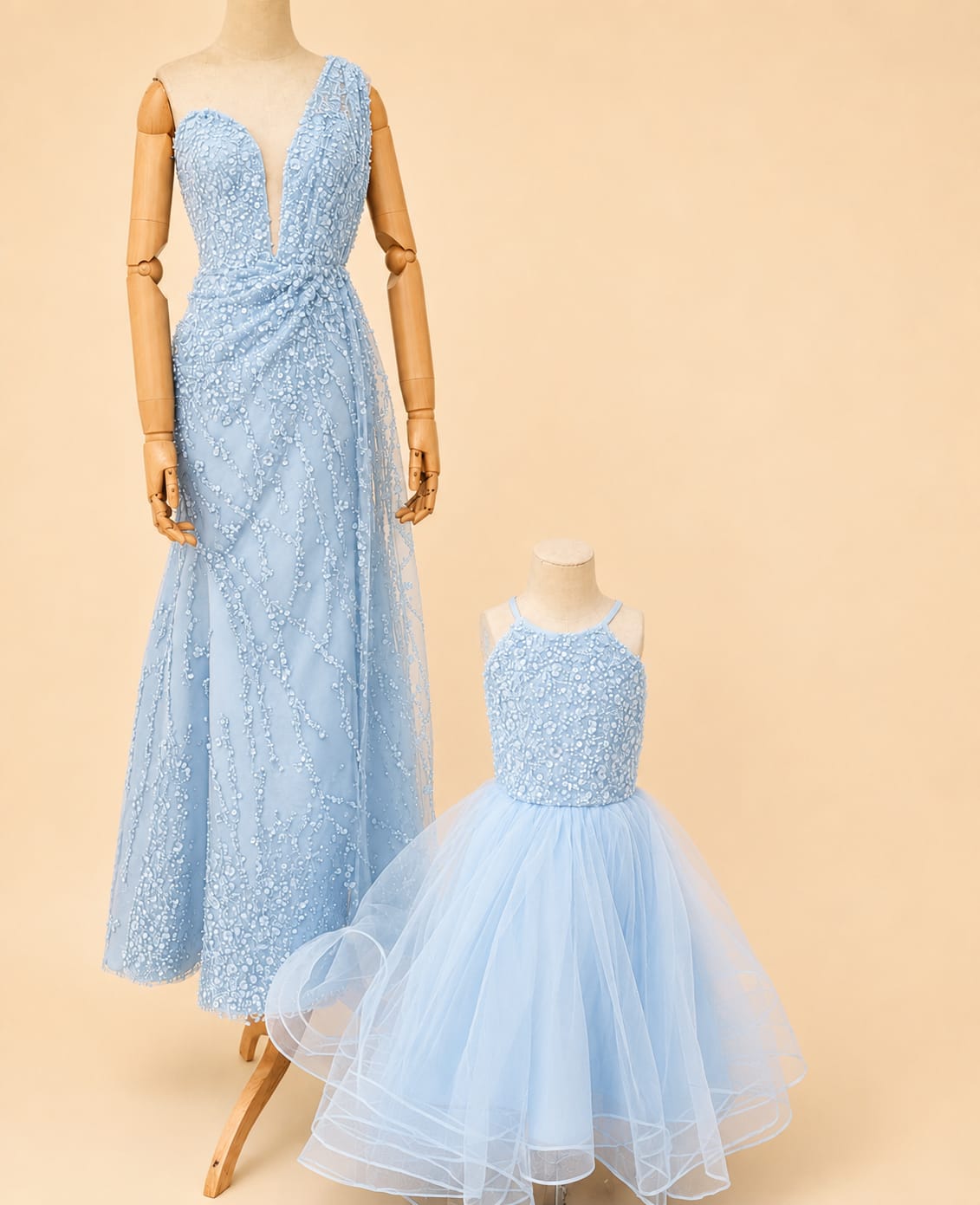 Premium Mother & Daughter Matching Gowns – Elegant Family Look | By Lunaria Couture