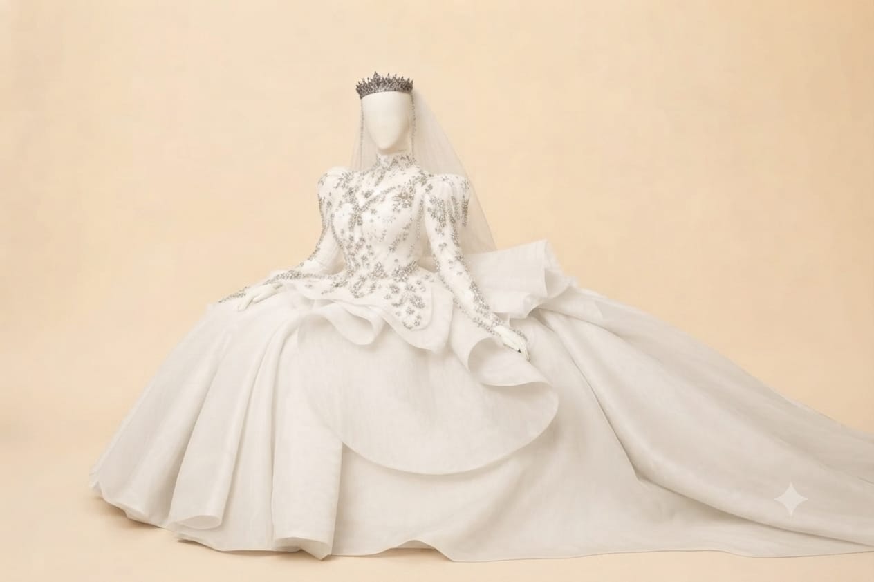 Japanese Sequin Bridal Gown |By Lunaria Couture