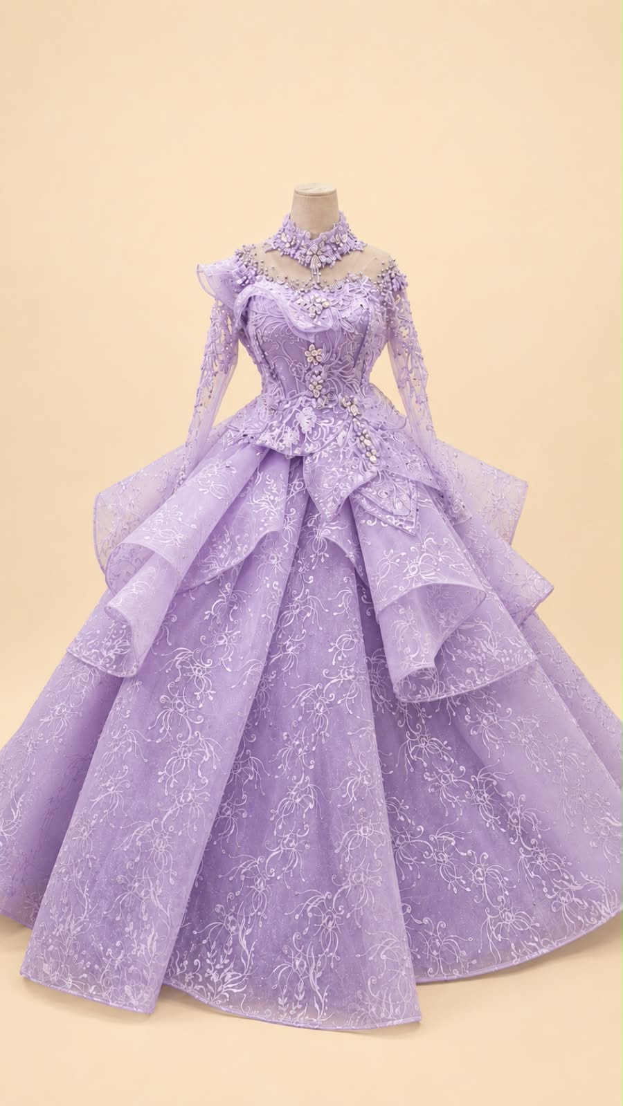 Japanese Sequin Full Bridal Gown |By Lunaria Couture
