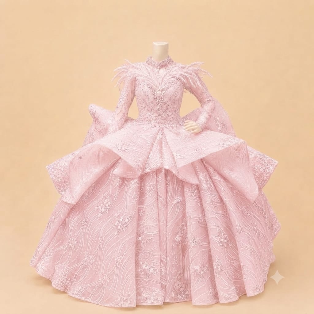 Japanese Sequin Full Wedding Gown |By Lunaria Couture
