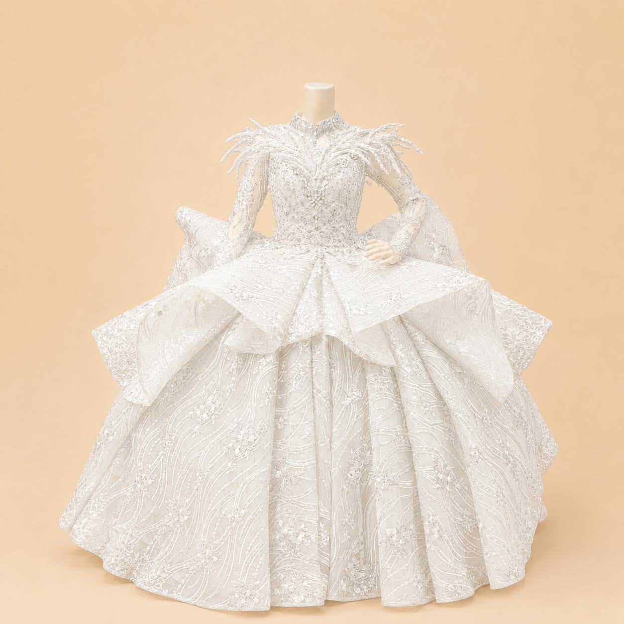 Japanese Sequin Full Wedding Gown |By Lunaria Couture