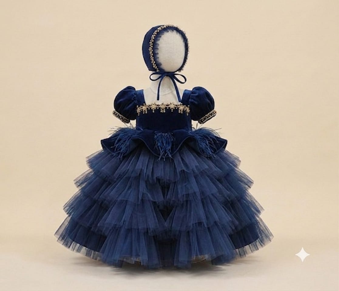 Premium Princess Girl’s Dress – Luxury Party Dress with Matching Hat