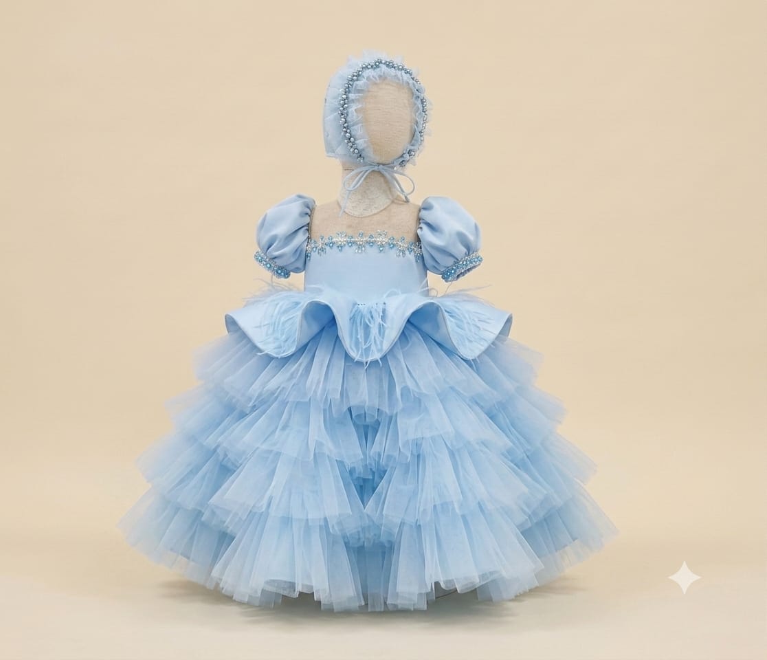 Premium Princess Girl’s Dress – Luxury Party Dress with Matching Hat
