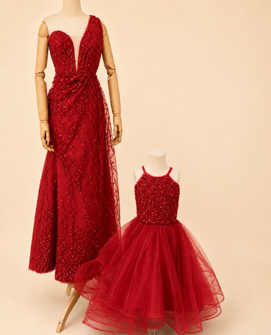 Premium Mother & Daughter Matching Gowns – Elegant Family Look
