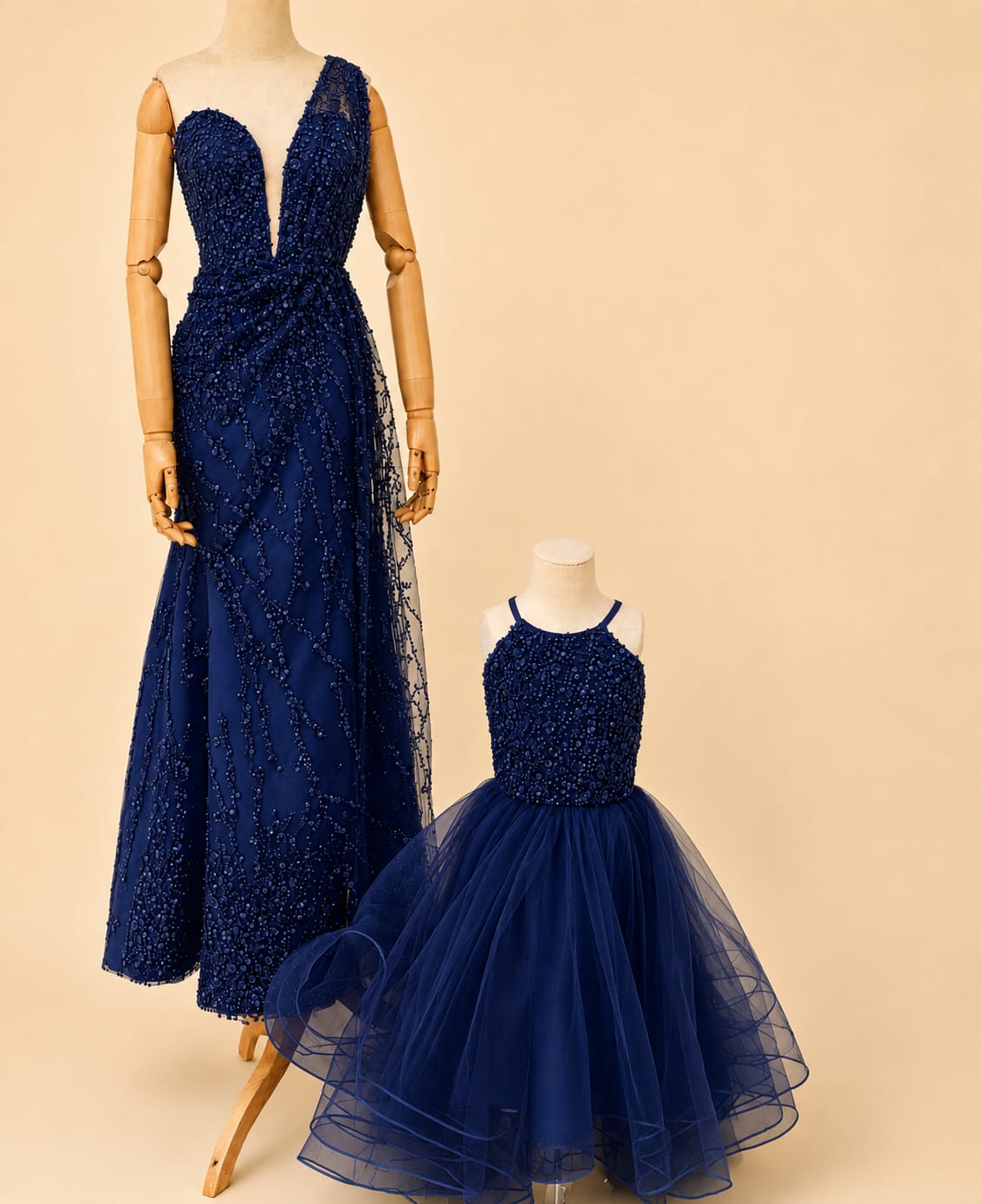 Premium Mother & Daughter Matching Gowns – Elegant Family Look