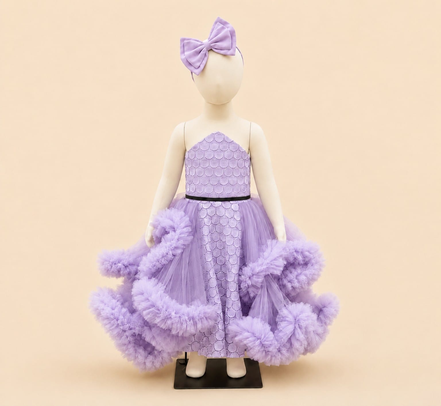 Premium Children’s Ruched Tulle Party Dress |By Lunaria Couture
