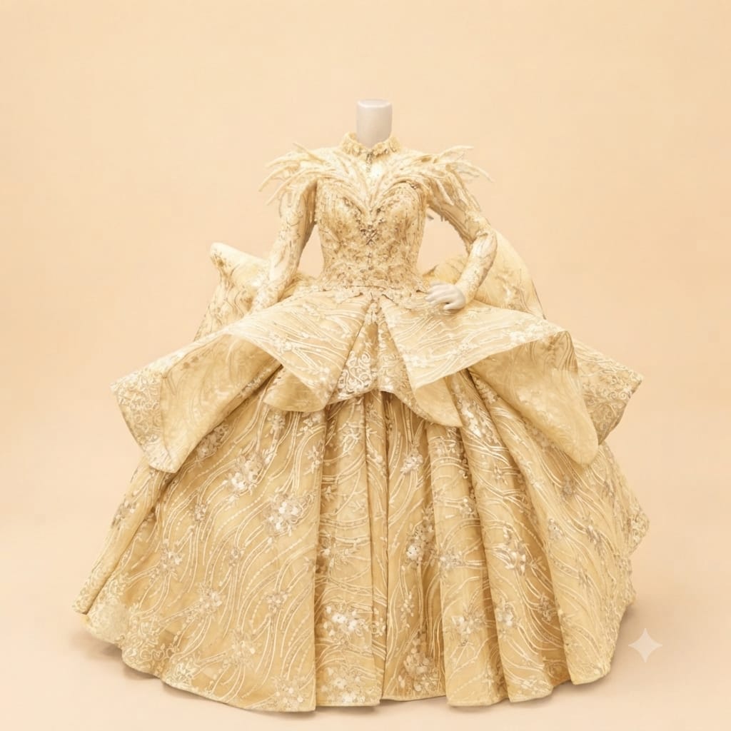 Japanese Sequin Wedding Gown