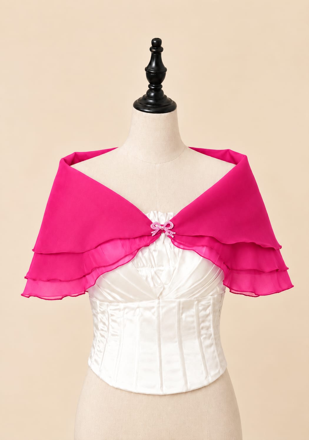 Layered Shoulder Shawl with Luxury Brooch