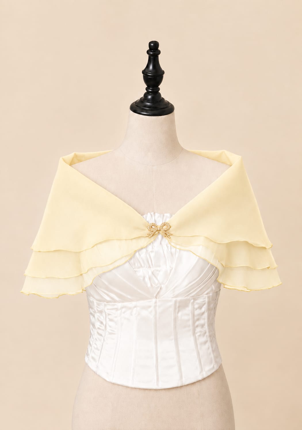 Layered Shoulder Shawl with Luxury Brooch