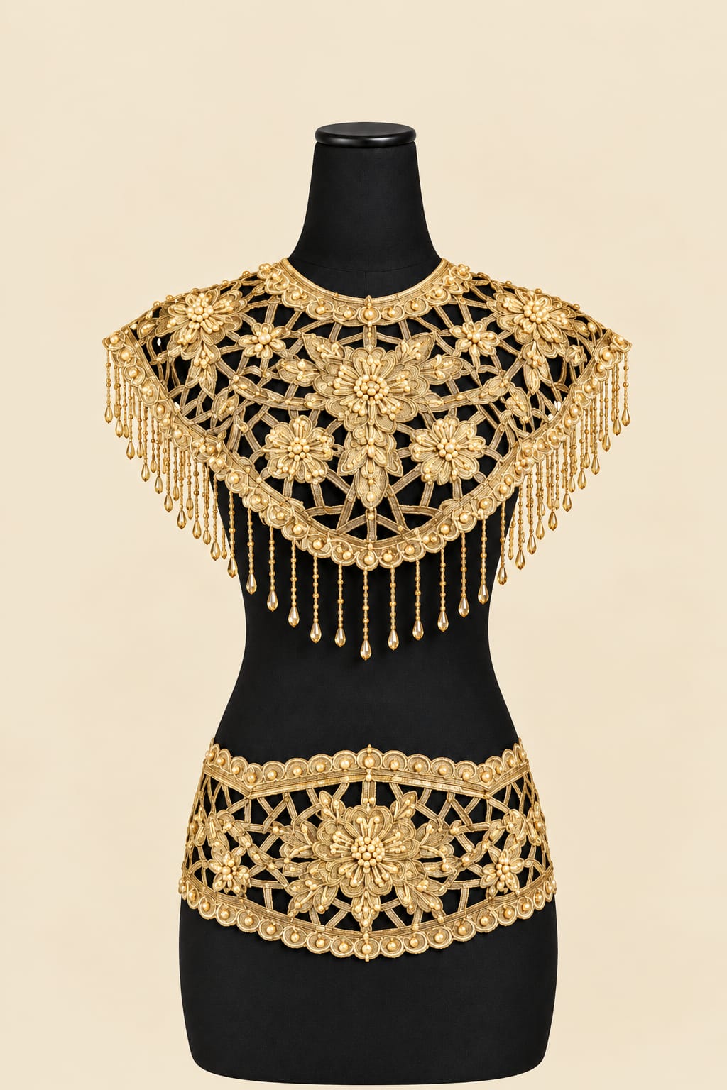 Luxury Gold Floral Shoulder & Waist Accessory |By Lunaria Couture