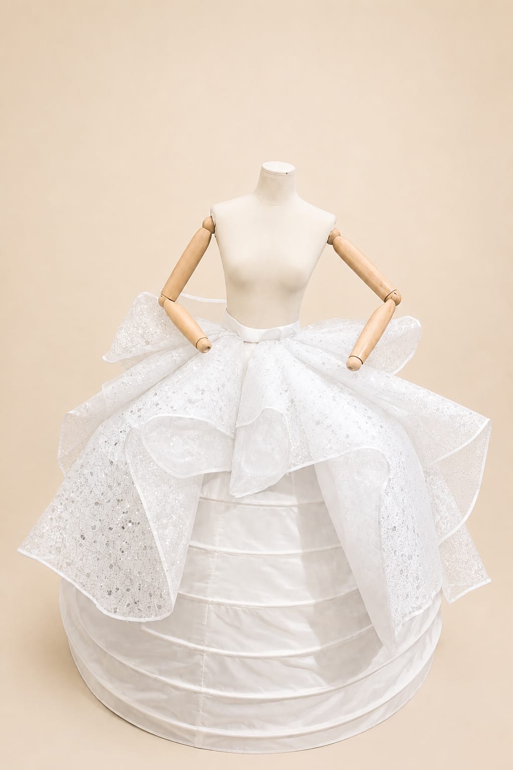 Luxury Oversized Bow Lace & Sequin Skirt Accessory