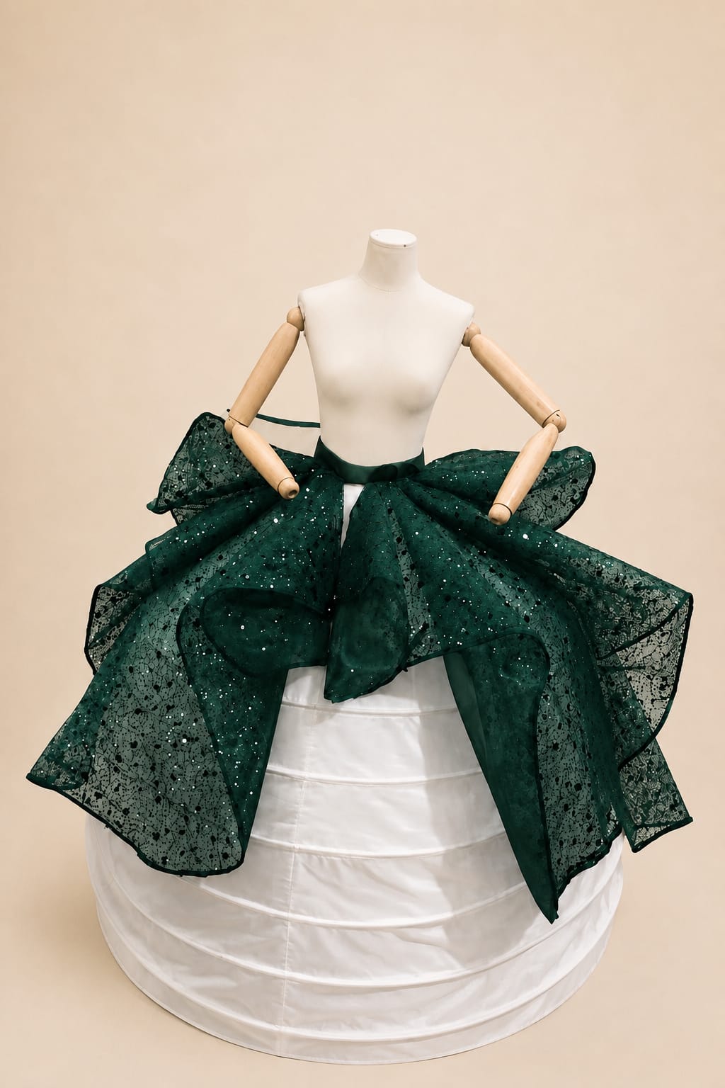 Luxury Oversized Bow Lace & Sequin Skirt Accessory