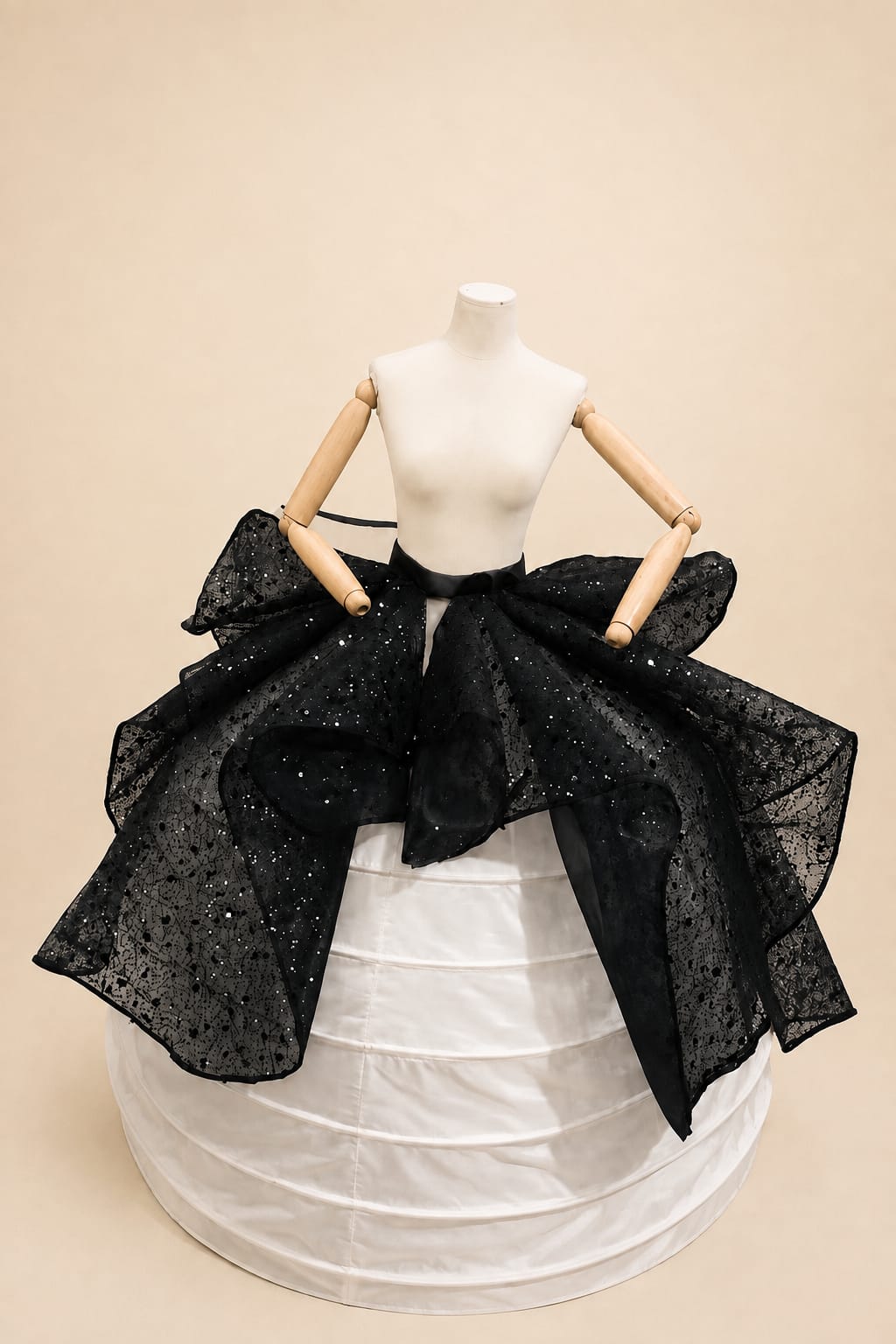 Luxury Oversized Bow Lace & Sequin Skirt Accessory