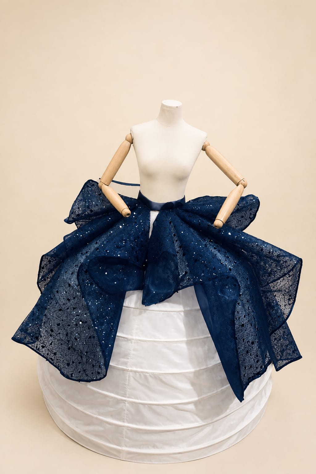 Luxury Oversized Bow Lace & Sequin Skirt Accessory
