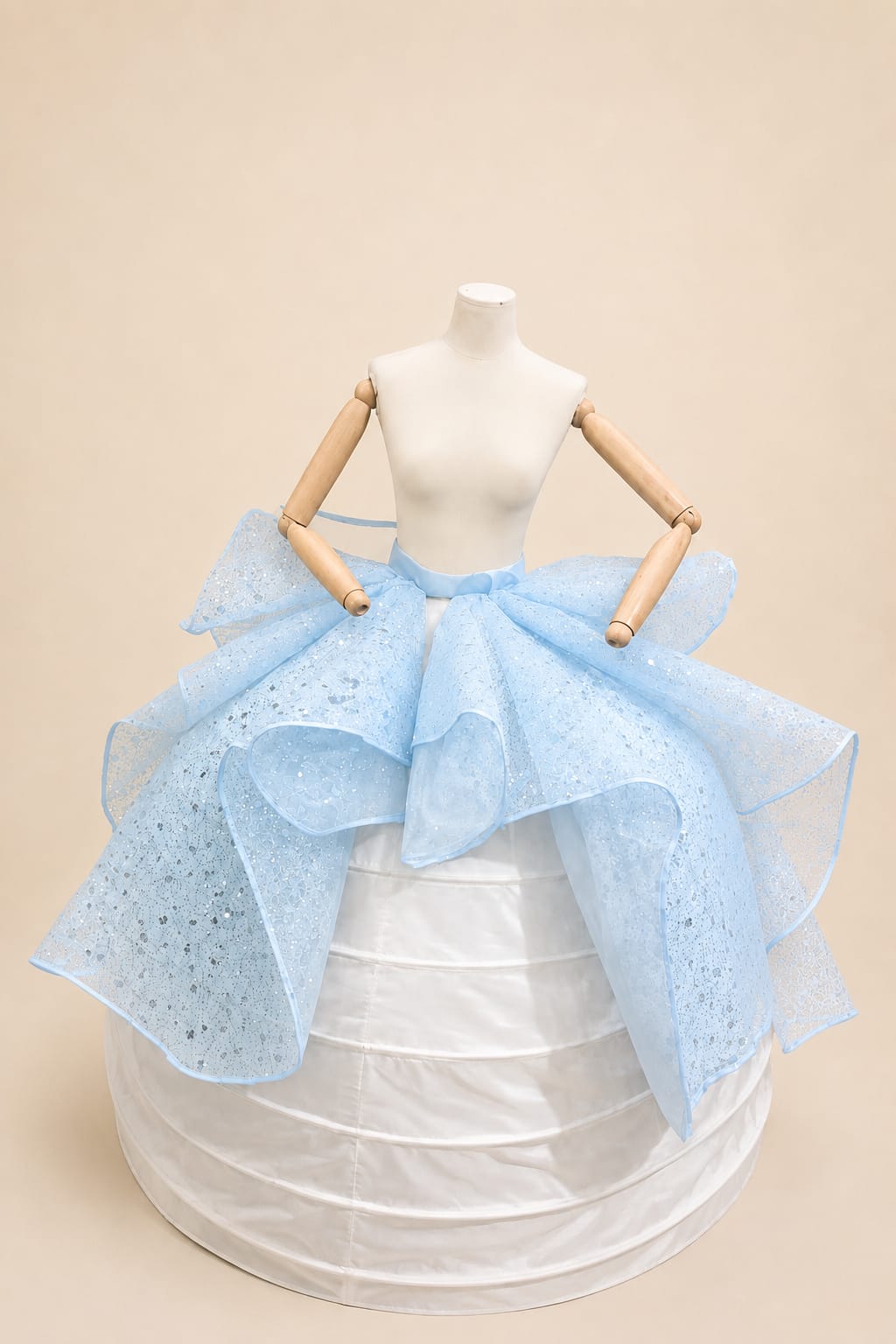 Luxury Oversized Bow Lace & Sequin Skirt Accessory