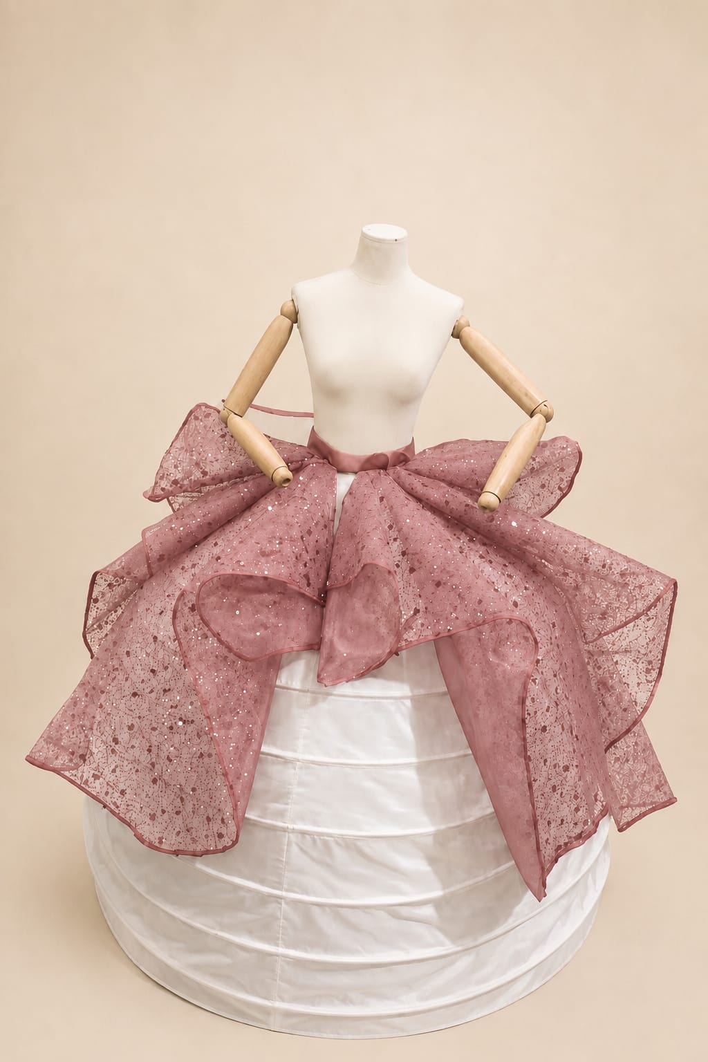 Luxury Oversized Bow Lace & Sequin Skirt Accessory