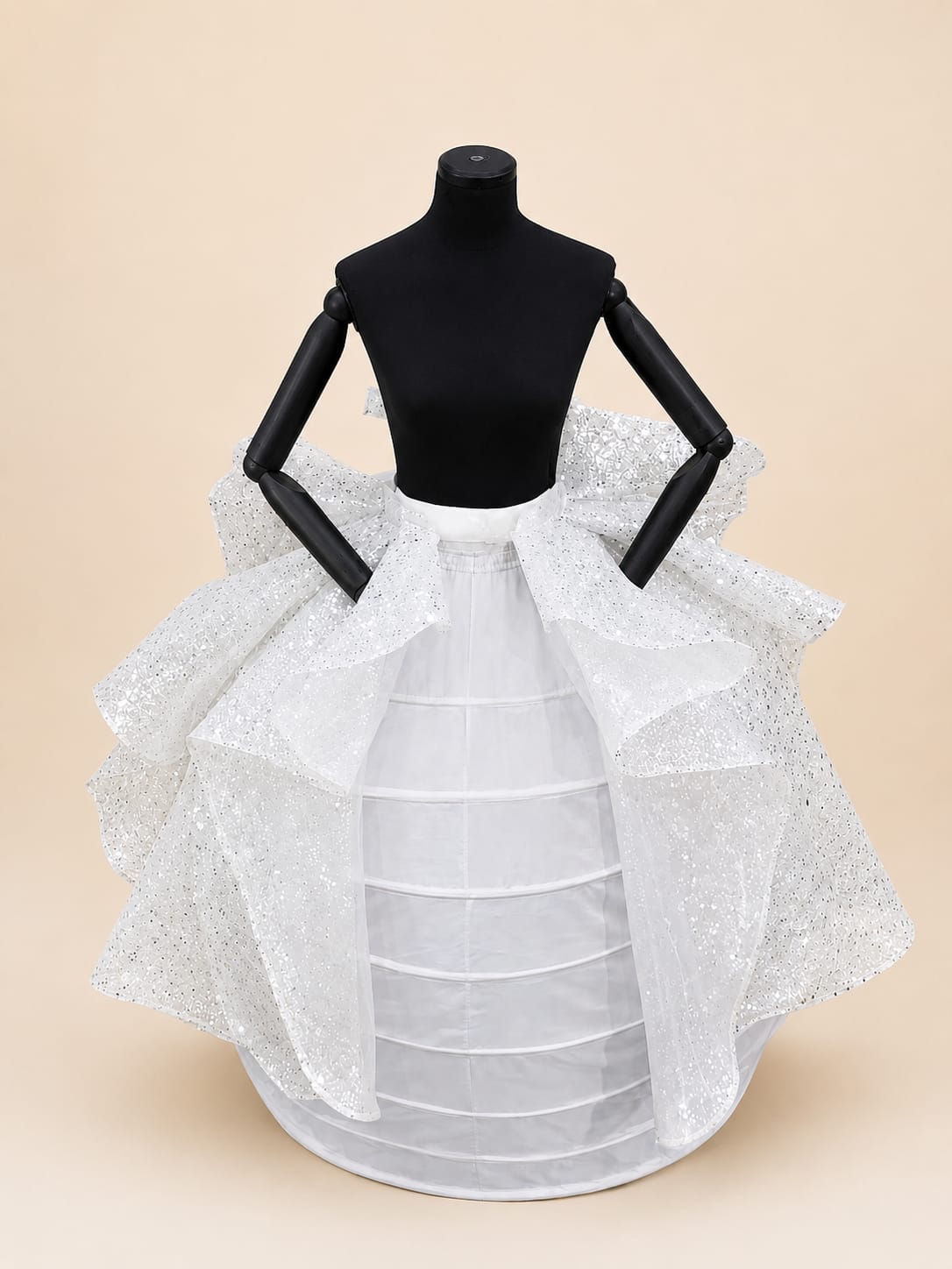 Luxury Oversized Bow Lace & Sequin Skirt Accessory