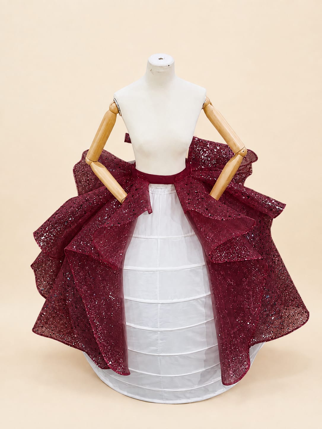 Luxury Oversized Bow Lace & Sequin Skirt Accessory