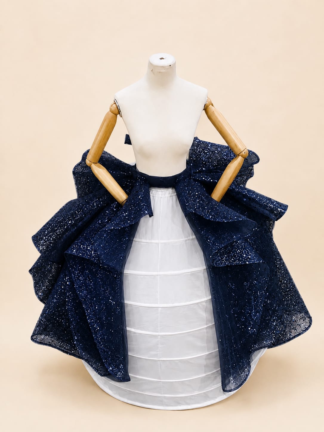 Luxury Oversized Bow Lace & Sequin Skirt Accessory
