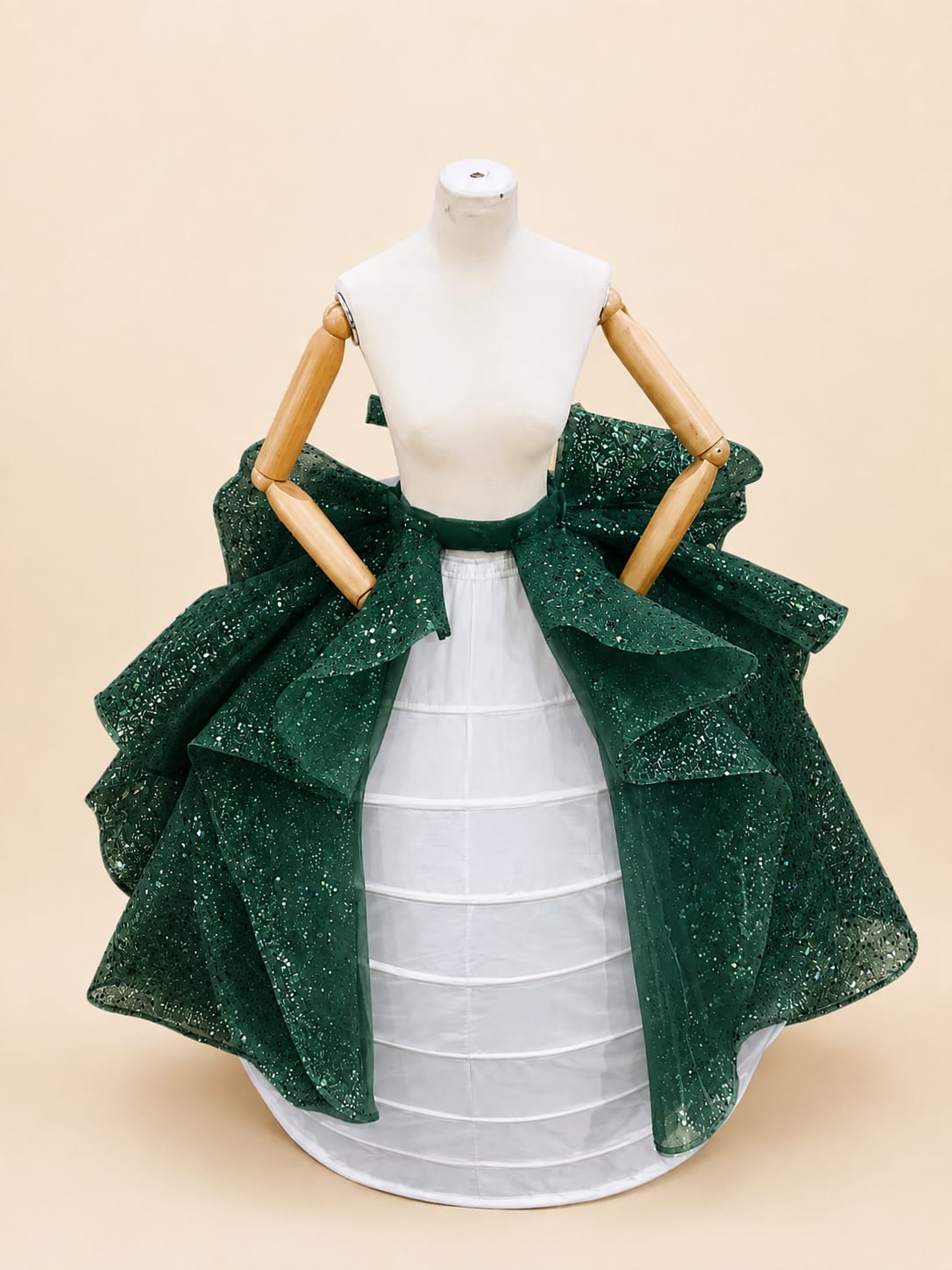 Luxury Oversized Bow Lace & Sequin Skirt Accessory