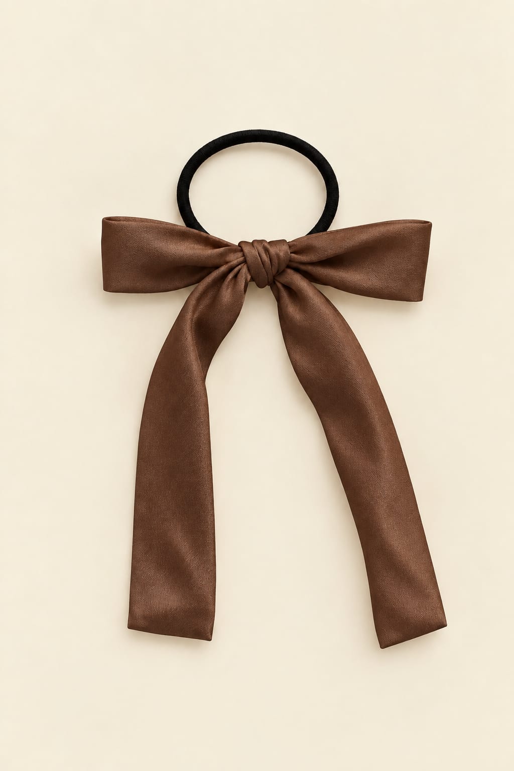 Long bow hair clip with large knot
