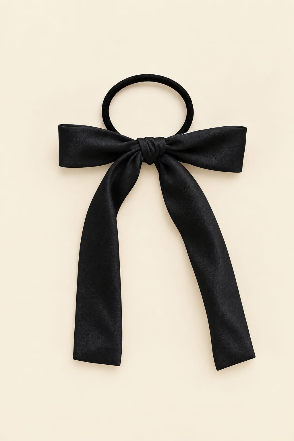 Long bow hair clip with large knot